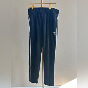 Adidas Straight Leg Track Pants Black Small w/ Zipper Ankles & Pockets Small